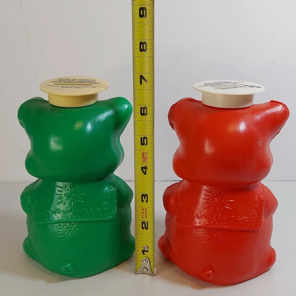 Vintage Green and  Red Plastic Sailor Dressed Pig Piggy Bank‎ Monroe Columbus NE